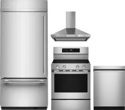 4 Piece Package Includes Refrigerator, Range, Hood And Dishwasher