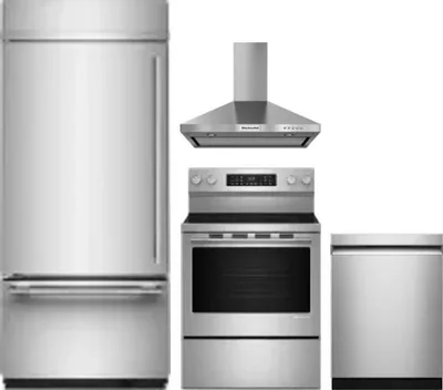 4 Piece Package Includes Refrigerator, Range, Hood And Dishwasher