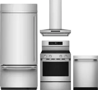 4 Piece Package Includes Refrigerator, Range, Hood And Dishwasher