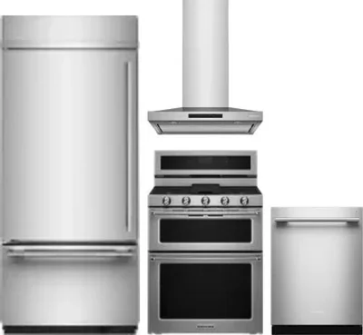 4 Piece Package Includes Refrigerator, Range, Hood And Dishwasher