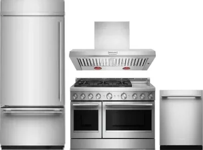 4 Piece Package Includes Refrigerator, Range, Hood And Dishwasher