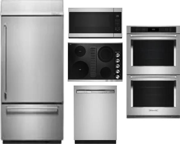 5 Piece Package Includes Refrigerator, Cooktop, Wall Oven, Microwave And Dishwasher