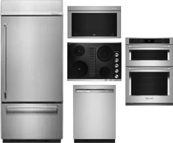 5 Piece Package Includes Refrigerator, Cooktop, Wall Oven, Microwave And Dishwasher