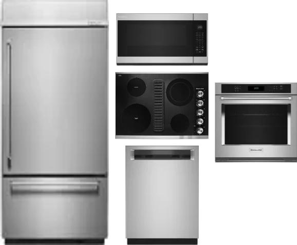 5 Piece Package Includes Refrigerator, Cooktop, Wall Oven, Microwave And Dishwasher