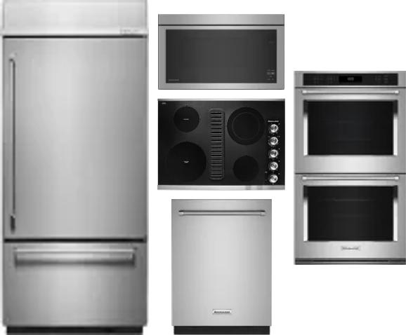 5 Piece Package Includes Refrigerator, Cooktop, Wall Oven, Microwave And Dishwasher