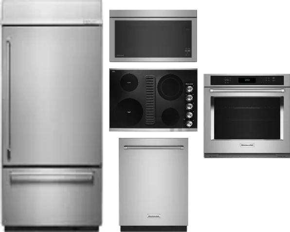 5 Piece Package Includes Refrigerator, Cooktop, Wall Oven, Microwave And Dishwasher