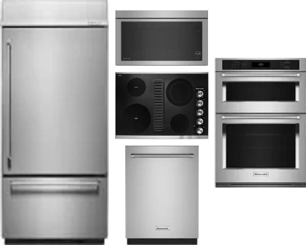 5 Piece Package Includes Refrigerator, Cooktop, Wall Oven, Microwave And Dishwasher
