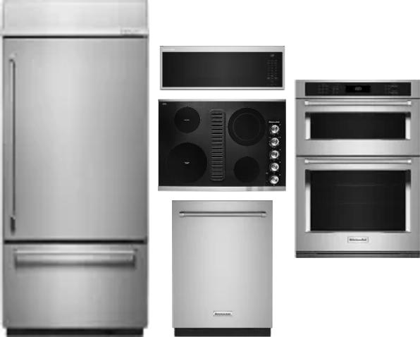 5 Piece Package Includes Refrigerator, Cooktop, Wall Oven, Microwave And Dishwasher
