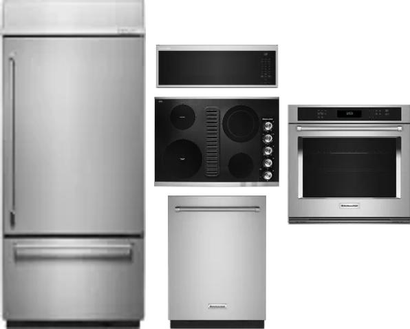 5 Piece Package Includes Refrigerator, Cooktop, Wall Oven, Microwave And Dishwasher