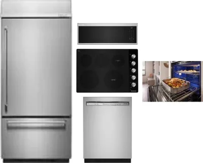 5 Piece Package Includes Refrigerator, Cooktop, Wall Oven, Microwave And Dishwasher