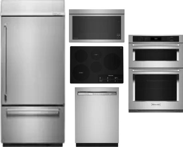 5 Piece Package Includes Refrigerator, Cooktop, Wall Oven, Microwave And Dishwasher