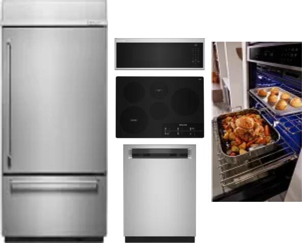 5 Piece Package Includes Refrigerator, Cooktop, Wall Oven, Microwave And Dishwasher