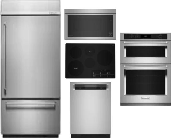 5 Piece Package Includes Refrigerator, Cooktop, Wall Oven, Microwave And Dishwasher