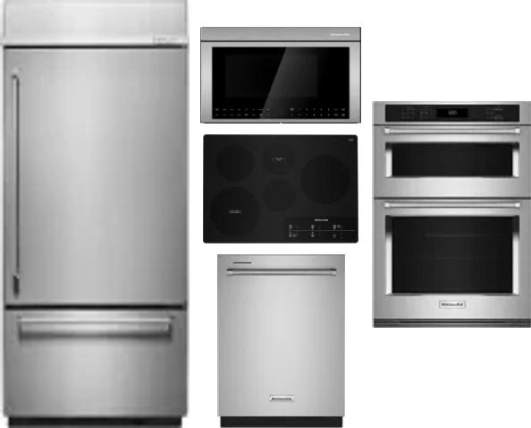 5 Piece Package Includes Refrigerator, Cooktop, Wall Oven, Microwave And Dishwasher