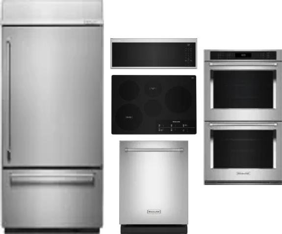 5 Piece Package Includes Refrigerator, Cooktop, Wall Oven, Microwave And Dishwasher