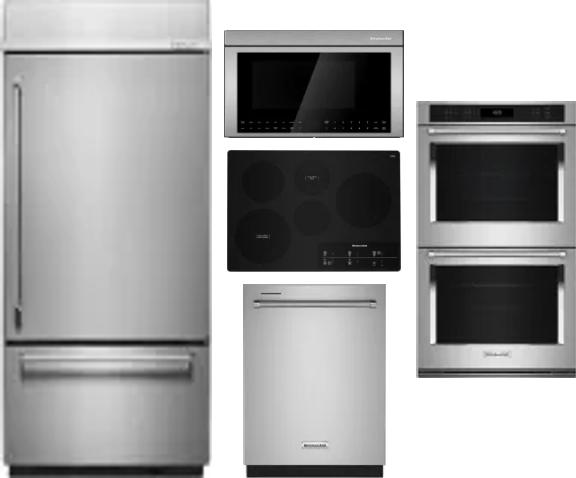 5 Piece Package Includes Refrigerator, Cooktop, Wall Oven, Microwave And Dishwasher