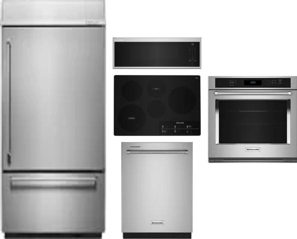 5 Piece Package Includes Refrigerator, Cooktop, Wall Oven, Microwave And Dishwasher