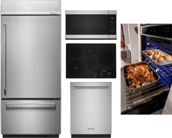 5 Piece Package Includes Refrigerator, Cooktop, Wall Oven, Microwave And Dishwasher
