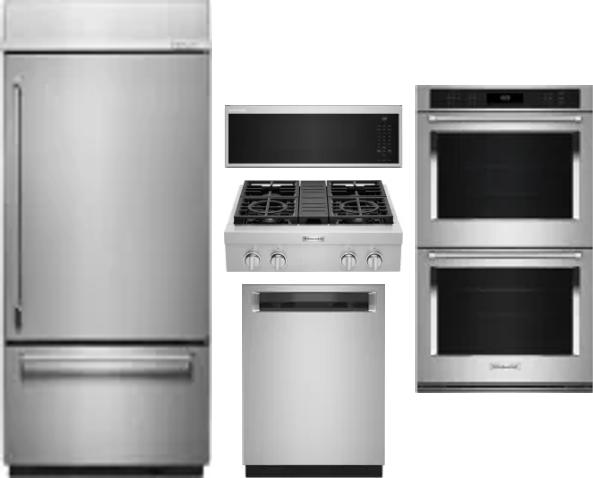 5 Piece Package Includes Refrigerator, Cooktop, Wall Oven, Microwave And Dishwasher