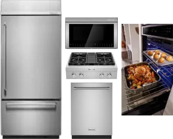 5 Piece Package Includes Refrigerator, Cooktop, Wall Oven, Microwave And Dishwasher