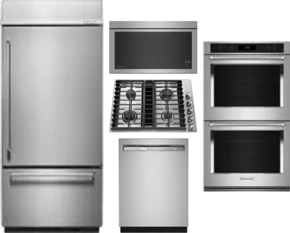 5 Piece Package Includes Refrigerator, Cooktop, Wall Oven, Microwave And Dishwasher