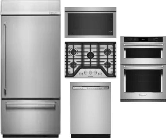 5 Piece Package Includes Refrigerator, Cooktop, Wall Oven, Microwave And Dishwasher