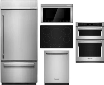 5 Piece Package Includes Refrigerator, Cooktop, Wall Oven, Microwave And Dishwasher