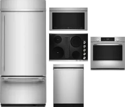 5 Piece Package Includes Refrigerator, Cooktop, Wall Oven, Microwave And Dishwasher