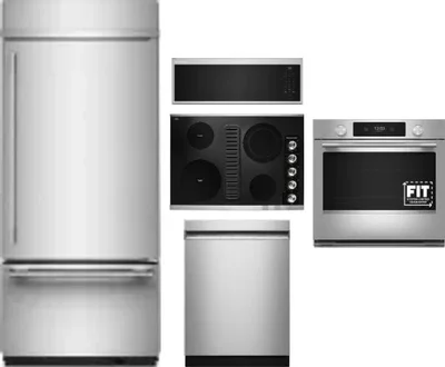 5 Piece Package Includes Refrigerator, Cooktop, Wall Oven, Microwave And Dishwasher