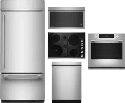 5 Piece Package Includes Refrigerator, Cooktop, Wall Oven, Microwave And Dishwasher