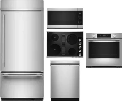 5 Piece Package Includes Refrigerator, Cooktop, Wall Oven, Microwave And Dishwasher