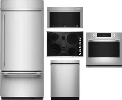 5 Piece Package Includes Refrigerator, Cooktop, Wall Oven, Microwave And Dishwasher