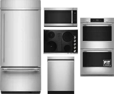5 Piece Package Includes Refrigerator, Cooktop, Wall Oven, Microwave And Dishwasher