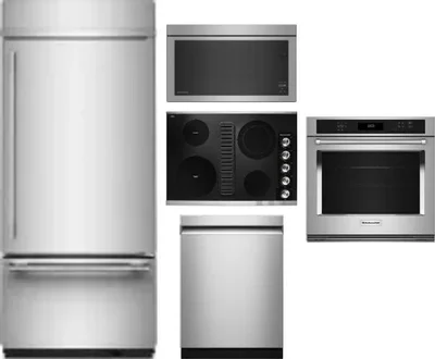 5 Piece Package Includes Refrigerator, Cooktop, Wall Oven, Microwave And Dishwasher