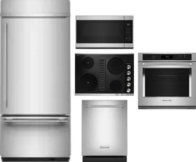 5 Piece Package Includes Refrigerator, Cooktop, Wall Oven, Microwave And Dishwasher