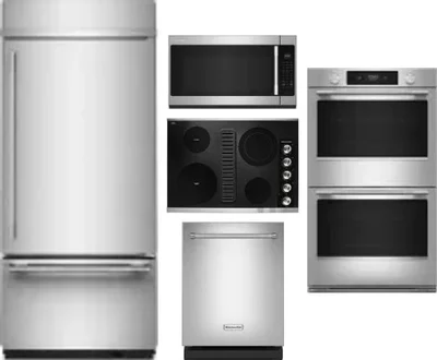 5 Piece Package Includes Refrigerator, Cooktop, Wall Oven, Microwave And Dishwasher