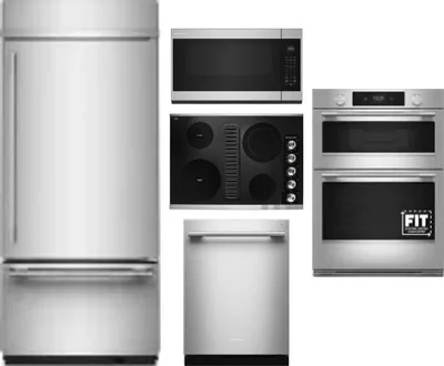 5 Piece Package Includes Refrigerator, Cooktop, Wall Oven, Microwave And Dishwasher
