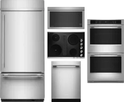 5 Piece Package Includes Refrigerator, Cooktop, Wall Oven, Microwave And Dishwasher
