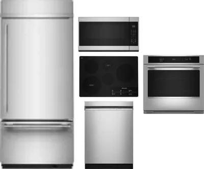 5 Piece Package Includes Refrigerator, Cooktop, Wall Oven, Microwave And Dishwasher