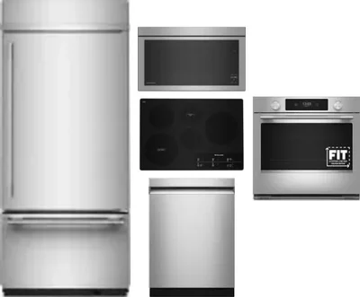 5 Piece Package Includes Refrigerator, Cooktop, Wall Oven, Microwave And Dishwasher
