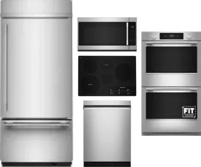 5 Piece Package Includes Refrigerator, Cooktop, Wall Oven, Microwave And Dishwasher