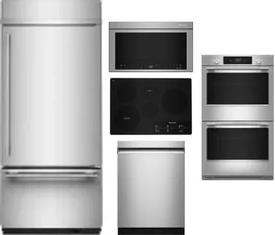 5 Piece Package Includes Refrigerator, Cooktop, Wall Oven, Microwave And Dishwasher