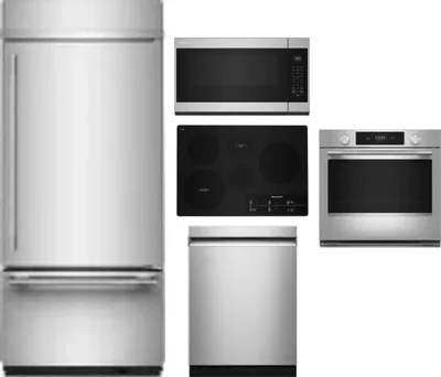 5 Piece Package Includes Refrigerator, Cooktop, Wall Oven, Microwave And Dishwasher
