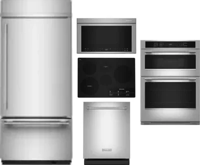 5 Piece Package Includes Refrigerator, Cooktop, Wall Oven, Microwave And Dishwasher