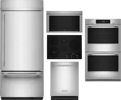 5 Piece Package Includes Refrigerator, Cooktop, Wall Oven, Microwave And Dishwasher