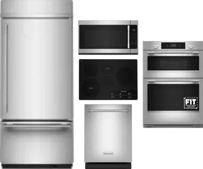 5 Piece Package Includes Refrigerator, Cooktop, Wall Oven, Microwave And Dishwasher