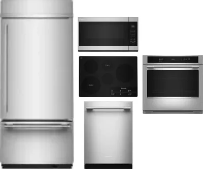 5 Piece Package Includes Refrigerator, Cooktop, Wall Oven, Microwave And Dishwasher