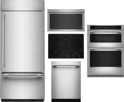 5 Piece Package Includes Refrigerator, Cooktop, Wall Oven, Microwave And Dishwasher
