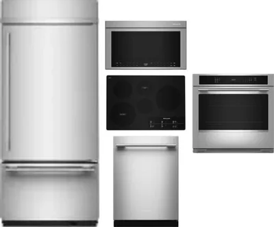 5 Piece Package Includes Refrigerator, Cooktop, Wall Oven, Microwave And Dishwasher