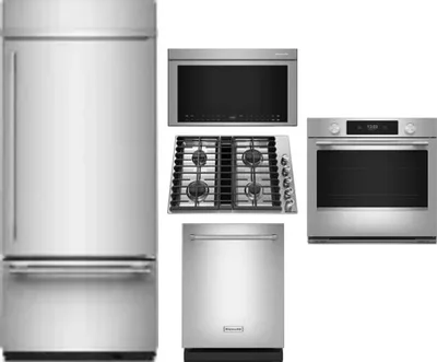 5 Piece Package Includes Refrigerator, Cooktop, Wall Oven, Microwave And Dishwasher